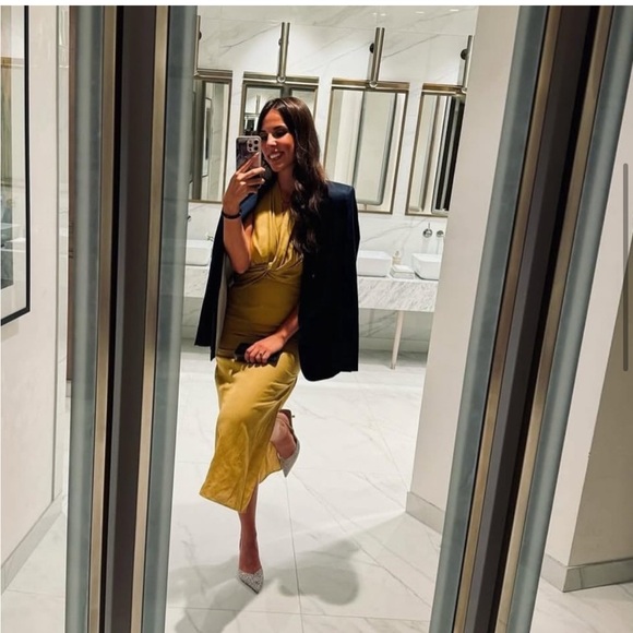 🌺ZARA NWT LINEN 2024 COLLECTION HALTER DRESS ZW COLLECTION Small - Picture 6 of 11